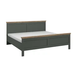 Petits-Meubles Lit 140x200 sommier inclus Martin Vert et Bois Hot