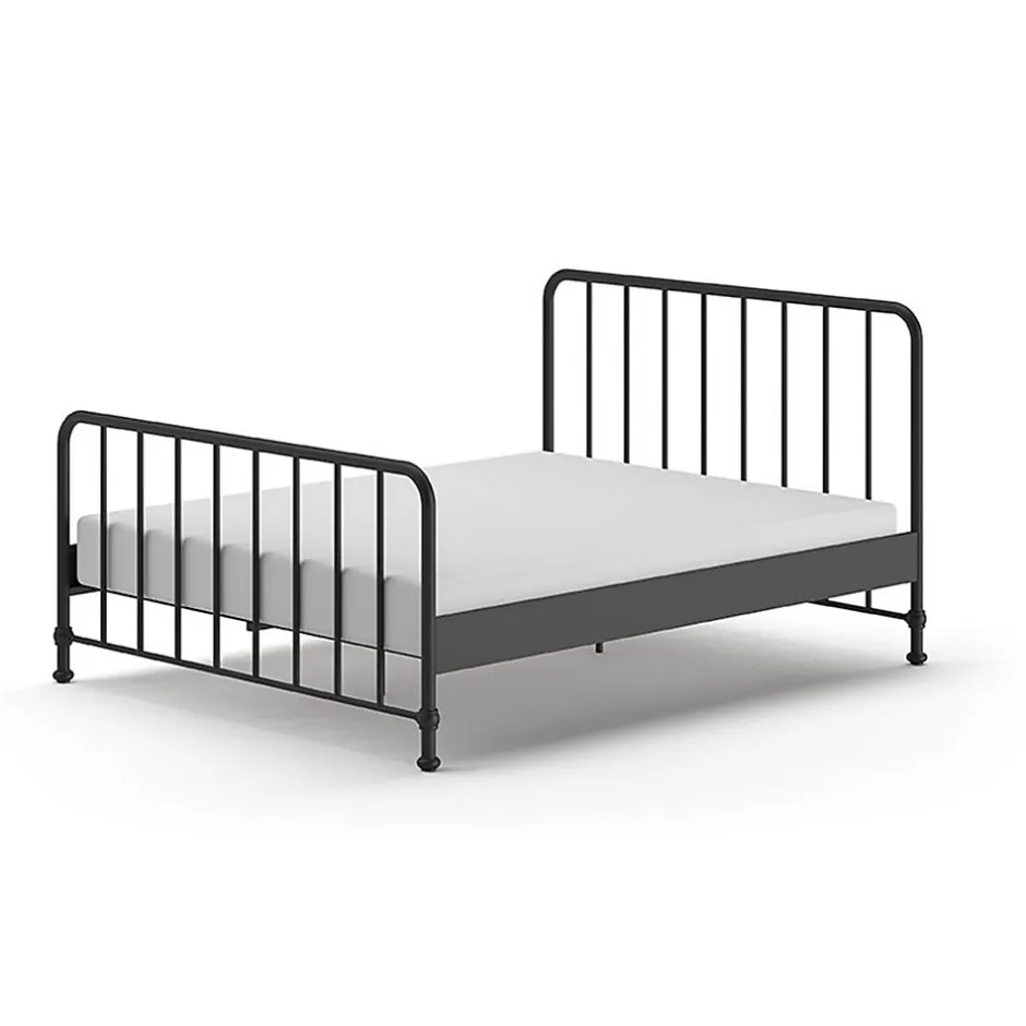 Enfant Petits-Meubles Lit 160x200 sommier inclus Vipack Bronxx Noir mat