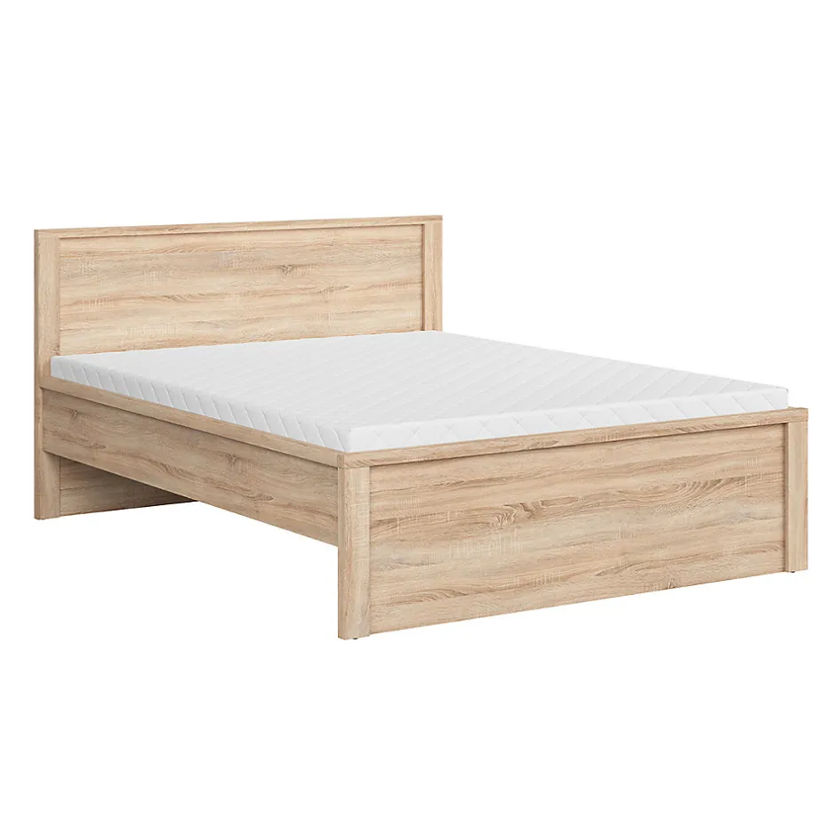 Petits-Meubles Lit 160x200 tête de lit haut Soren Bois