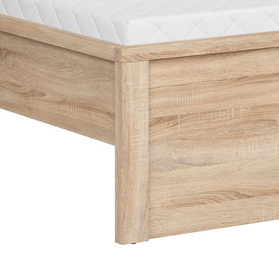 Petits-Meubles Lit 160x200 tête de lit haut Soren Bois
