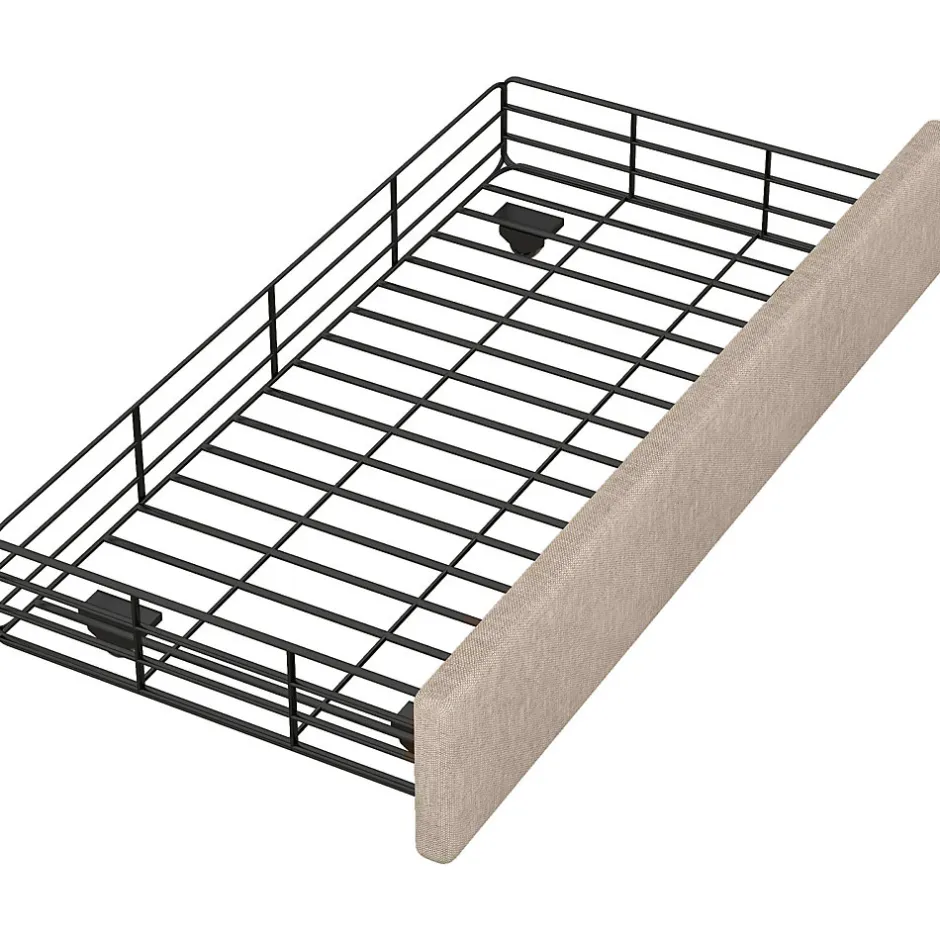 Enfant Fortuna lai Lit 90x200cm, avec tiroirs et clous décoratifs, Beige