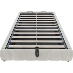 Blackcolors Lit 140x200cm, LED, rangement hydraulique, cadre suspendu, beige Best