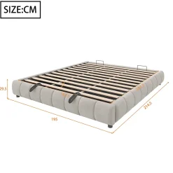 Blackcolors Lit 180x200cm, LED, rangement hydraulique, cadre flottant, beige Outlet