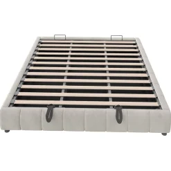 Blackcolors Lit 180x200cm, LED, rangement hydraulique, cadre flottant, beige Outlet