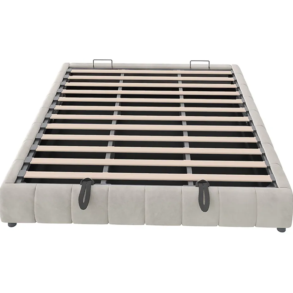 Blackcolors Lit 180x200cm, LED, rangement hydraulique, cadre flottant, beige Outlet