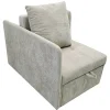 Redom Lit 177x68x65 cm convertible 3-en-1 en tissu lin beige, dossier 5 positions, idéal pour petits espaces Best