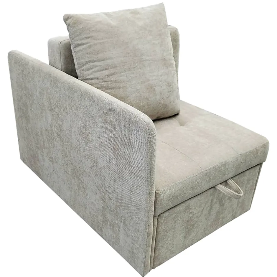Redom Lit 177x68x65 cm convertible 3-en-1 en tissu lin beige, dossier 5 positions, idéal pour petits espaces Best