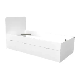 Weber Industries Lit ZENIA 90x190 + 1 chevet + 1 tiroir / Blanc