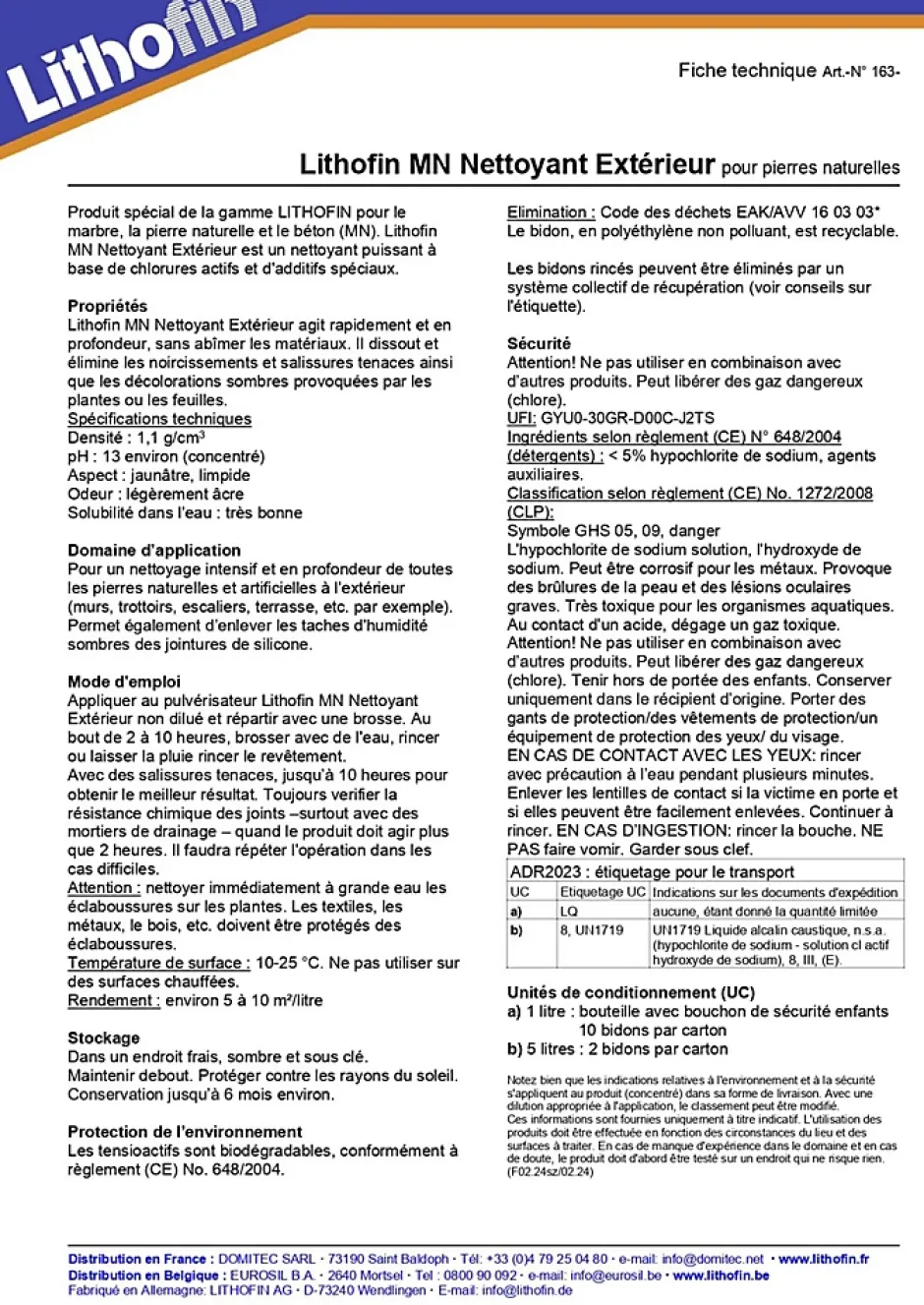 Lithofin mn nettoyant extérieur 5 l - Gamme professionnelle Sale