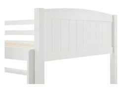 Vente-unique Lits superposés 2 x 90 x 200 cm - 2 tiroirs - Pin et MDF - Blanc + Matelas - LIMODARA Online