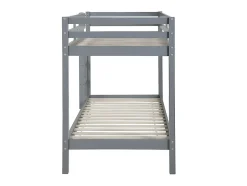 Vente-unique Lits superposés ANICET II - 2 x 90 x 190cm - Pin Massif - Gris + matelas Discount
