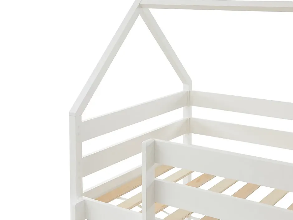 Vente-unique Lits superposés cabane 2 x 90 x 190 cm - 2 tiroirs - Pin - Blanc - CHORI Discount