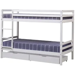 Happy Garden Lits superposés pour enfants 190x90cm blanc avec tiroirs AMBRE - Clearance