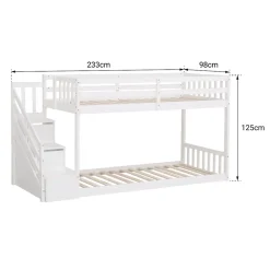 Happy Garden Lits superposés pour enfants 190x90cm blanc CELESTINE -