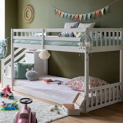 Happy Garden Lits superposés pour enfants 190x90cm blanc CELESTINE -