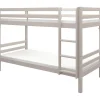 Generic Lits superposés séparables enfant - 2x90x200 cm - Pin massif gris clair - Sommier inclus - ANDO