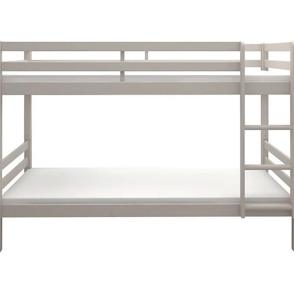 Generic Lits superposés séparables enfant - 2x90x200 cm - Pin massif gris clair - Sommier inclus - ANDO