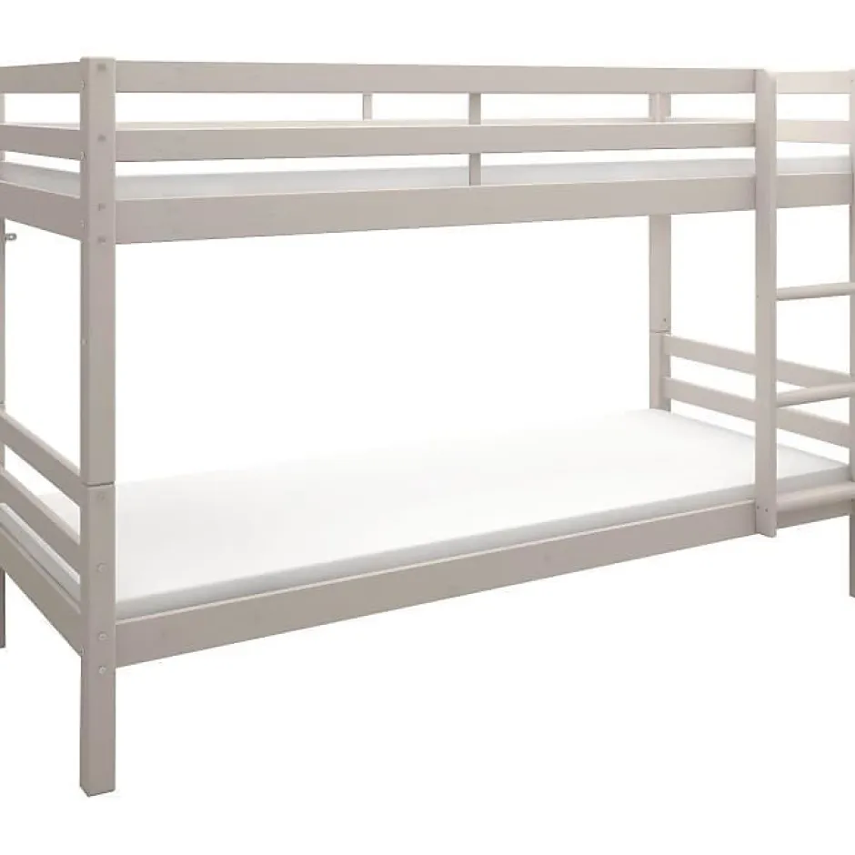 Generic Lits superposés séparables enfant - 2x90x200 cm - Pin massif gris clair - Sommier inclus - ANDO