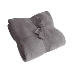 L-Merch - Couverture motif/style uni MICROFLUSH Grey (Taille unique)