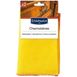 Lot 2 chamoisines mobilier intérieur Starwax 50 x 40 cm jaune