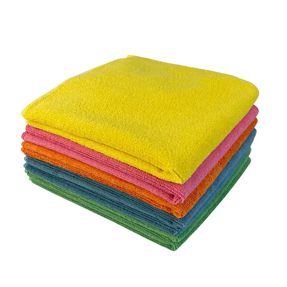 GoodHome Lot 5 chiffons de nettoyage microfibre multicouleur L.40 x l.38cm Best
