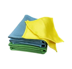 GoodHome Lot 5 chiffons de nettoyage écaille de poisson jaune, vert et bleu L.16 x l.16cm Discount