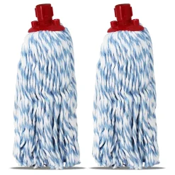 Juanio Lot 2 Mop serpillère à frange pour balai, recharge vadrouille, tête de rechange de balai en microfibre super absorbante - H 30 cm Outlet