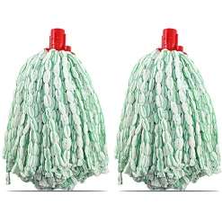 Juanio Lot 2 mop, serpillère à franges pour balai, recharge vadrouille, tête de rechange de balai en microfibre super absorbante- H 30 cm Outlet