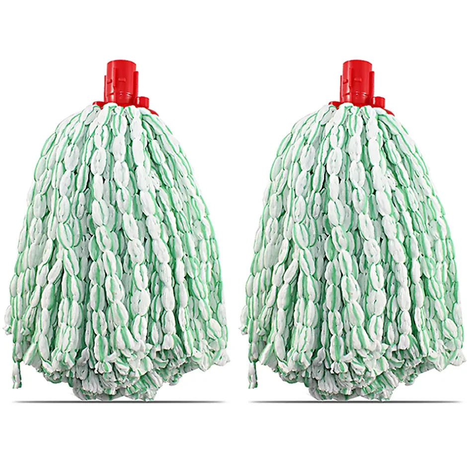 Juanio Lot 2 mop, serpillère à franges pour balai, recharge vadrouille, tête de rechange de balai en microfibre super absorbante- H 30 cm Outlet