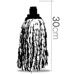 Juanio Lot 2 mop, serpillère à franges pour balai, recharge vadrouille, tête de rechange de balai en microfibre super absorbante- H 30 cm Outlet
