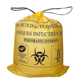 Pro Et Discount Lot 500 Sacs DASRI Jaune pour déchets à risques infectieux 15L 20L 100L Litres Taille - 100L-DASRI