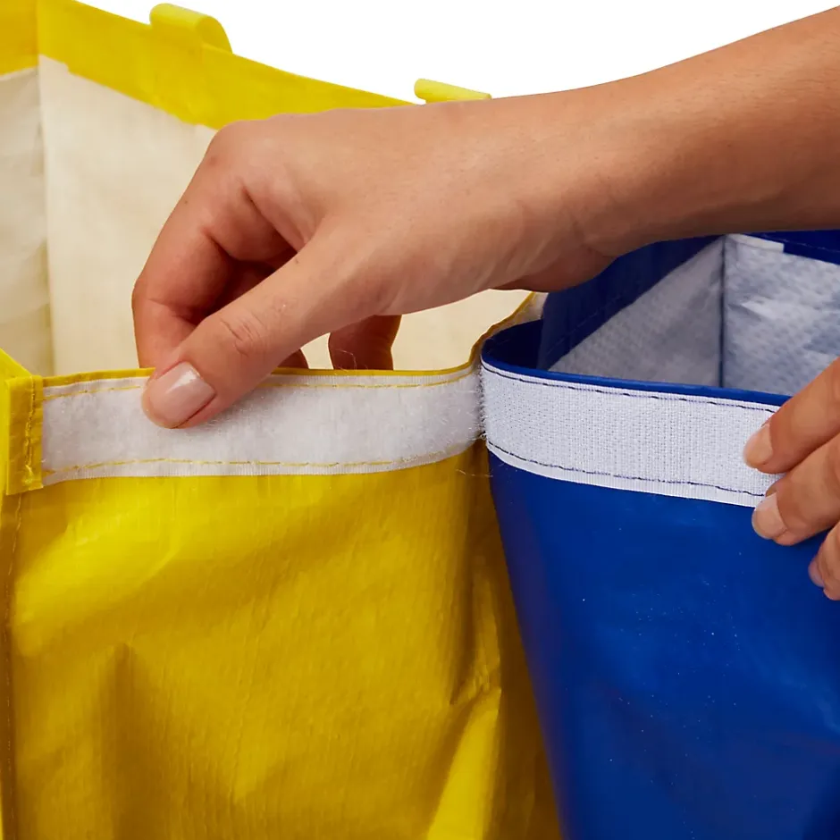 Lot 3 sacs de recyclage ménagers l.31 x H.44 cm bleu, vert et jaune Best