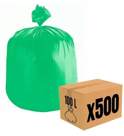 Pro Et Discount Lot 500 sacs poubelle à déchet Rouleaux de 20L 30L 50L 100L 110L 130L Litres Taille - 100L-VERT Best