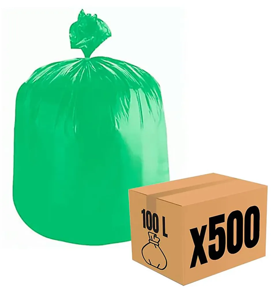 Pro Et Discount Lot 500 sacs poubelle à déchet Rouleaux de 20L 30L 50L 100L 110L 130L Litres Taille - 100L-VERT Best