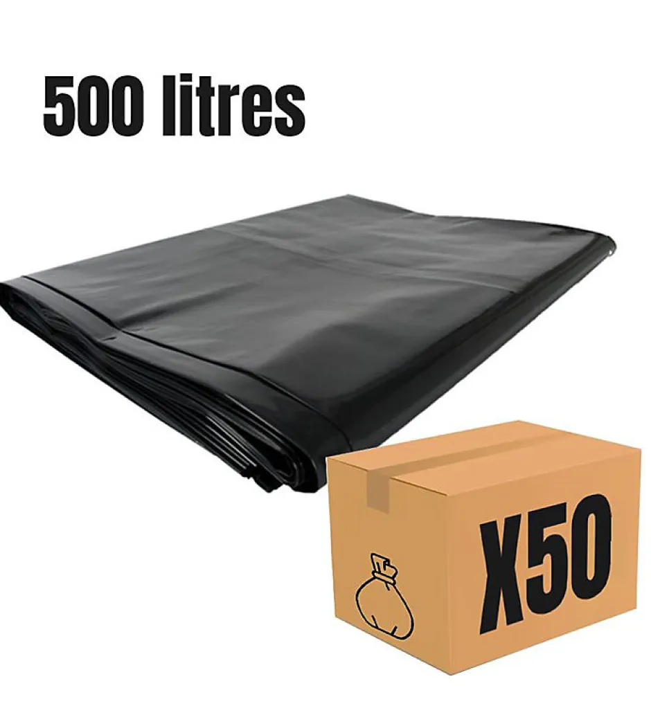 Pro Et Discount Lot 50 sacs poubelle à déchets Housses de conteneur 500L litres container à ordure New