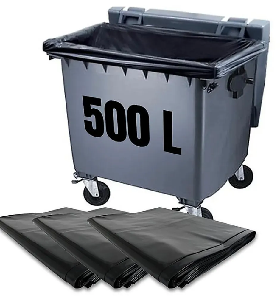 Pro Et Discount Lot 50 sacs poubelle à déchets Housses de conteneur 500L litres container à ordure New