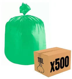 Pro Et Discount Lot 500 sacs poubelle à déchet Rouleaux de 20L 30L 50L 100L 110L 130L Litres Taille - 110L-VERT