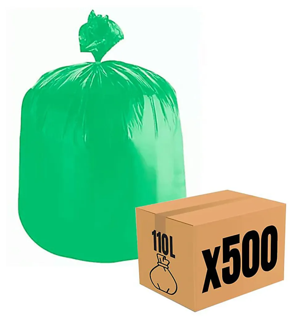 Pro Et Discount Lot 500 sacs poubelle à déchet Rouleaux de 20L 30L 50L 100L 110L 130L Litres Taille - 110L-VERT