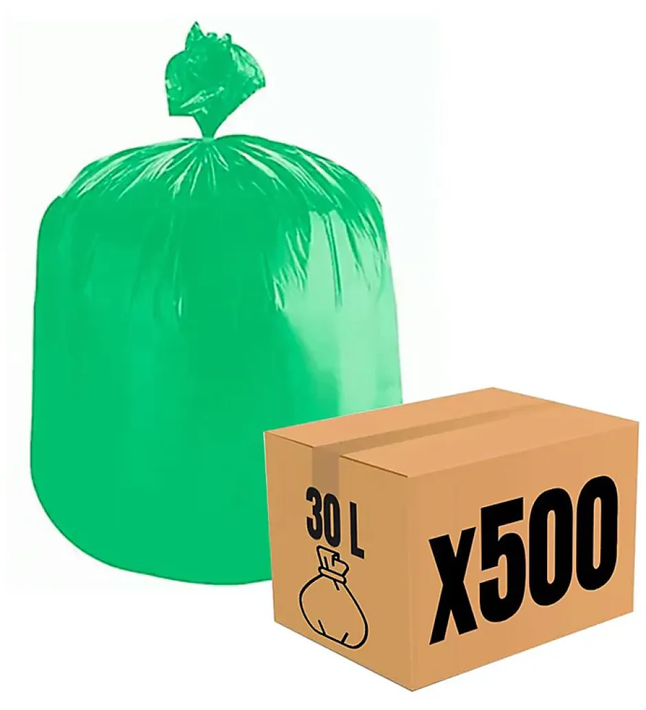 Pro Et Discount Lot 500 sacs poubelle à déchet Rouleaux de 20L 30L 50L 100L 110L 130L Litres Taille - 30L-VERT Discount