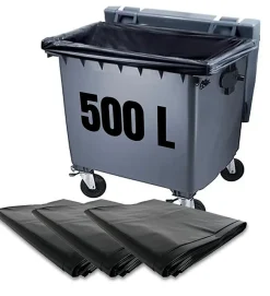 Pro Et Discount Lot 100 sacs poubelle à déchets Housses de conteneur 500L litres container à ordure New