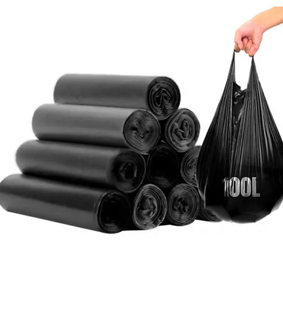 Pro Et Discount Lot 500 sacs poubelle noirs 110L litres avec anses rouleaux sac à déchets