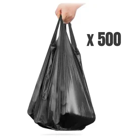 Pro Et Discount Lot 500 sacs poubelle noirs 110L litres avec anses rouleaux sac à déchets