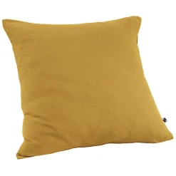 Meubletmoi Lot 2 taies d'oreillers 60x60 cm double gaze de coton jaune - PEPA 1