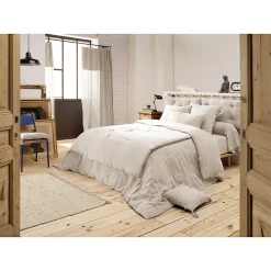 Meubletmoi Lot 2 taies d'oreillers 60x60 cm double gaze de coton écru - PEPA 1 Outlet