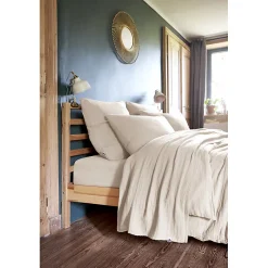 Meubletmoi Lot 2 taies d'oreillers 60x60 cm double gaze de coton écru - PEPA 1 Outlet
