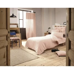 Meubletmoi Lot 2 taies d'oreillers 60x60 cm double gaze de coton rose - PEPA 1 New