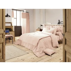 Meubletmoi Lot 2 taies d'oreillers 50x70 cm double gaze de coton rose - PEPA 2