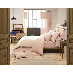 Meubletmoi Lot 2 taies d'oreillers 50x70 cm double gaze de coton rose - PEPA 2