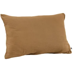 Meubletmoi Lot 2 taies d'oreillers 50x70 cm double gaze de coton camel - PEPA 2 Sale