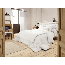 Meubletmoi Lot 2 taies d'oreillers 60x60 cm double gaze de coton blanc - PEPA 1 Online